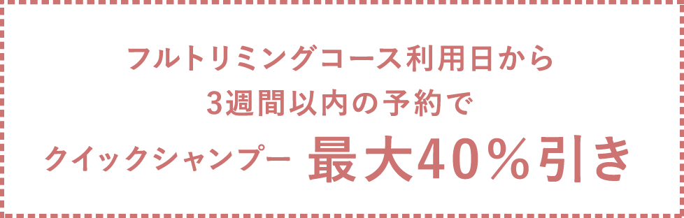 クイックシャンプー最大40%引き